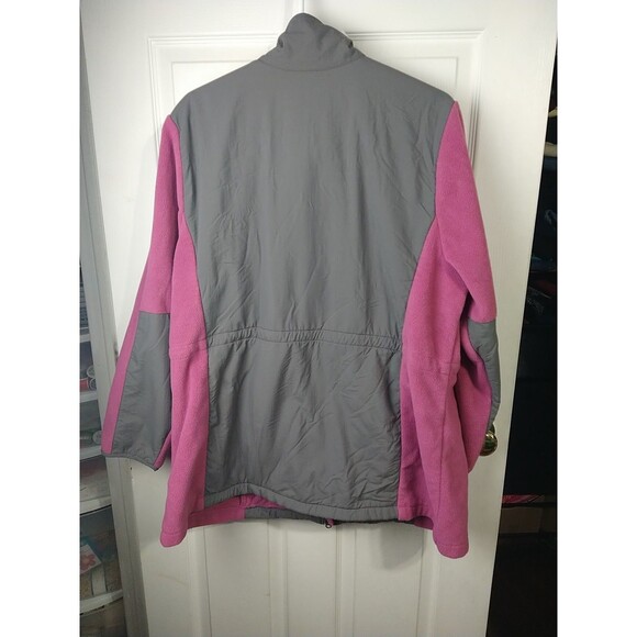 Woman Within L Fleece/Nylon Jacket Adjustable Waist Full Zip Pockets - Picture 9 of 9